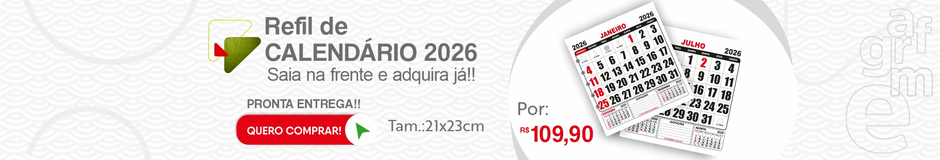 refil calendário 21x23