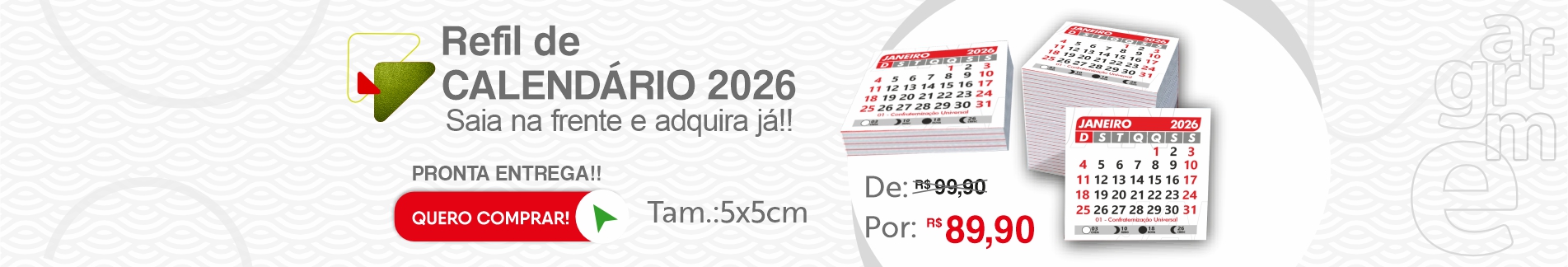 Refil de Calend[ario 5x5